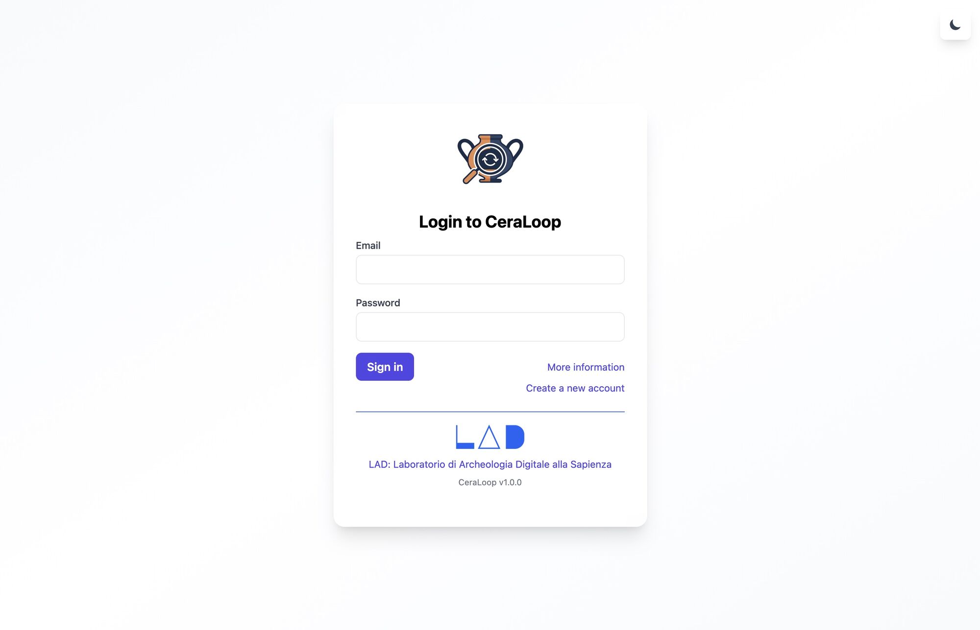 11 CeraLoop: pagina di login